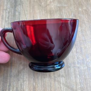 🌎Vintage ROYAL RUBY Red Depression Glass Punch Snack Tea Cup ANCHOR HOCKING